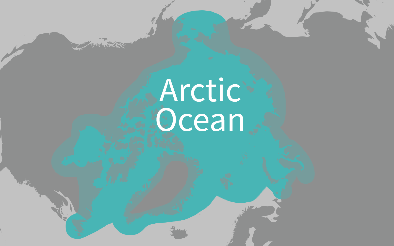 Polar bear range map. Arctic ocean.